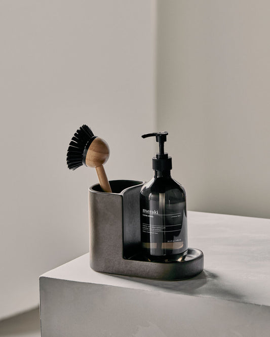 Soporte jabón cocina + cepillo, Gris oscuro | Meraki
